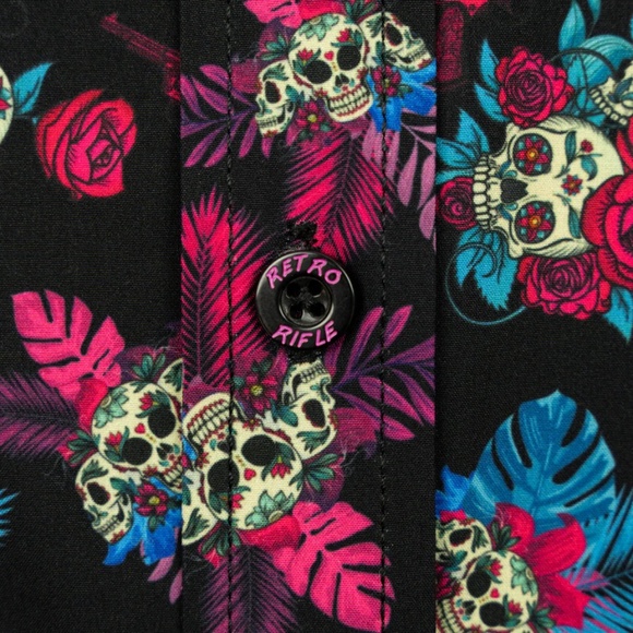 Retro Rifle Men's Full Button Down - Drinko - Picture 4 of 5